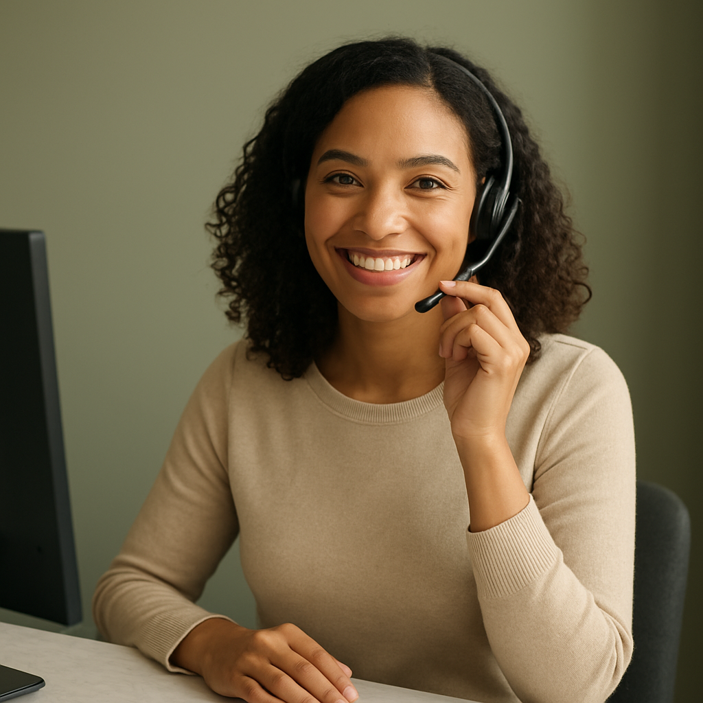 A friendly Edencare team member ready to help on the phone
